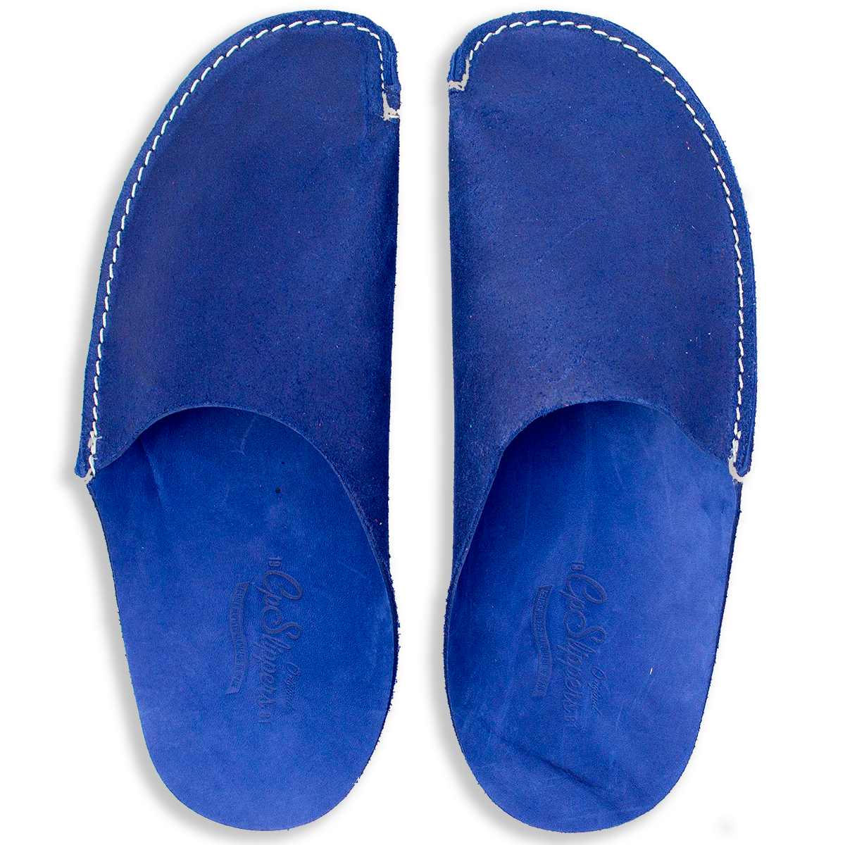 CP Slippers blue leather minimalist home shoes