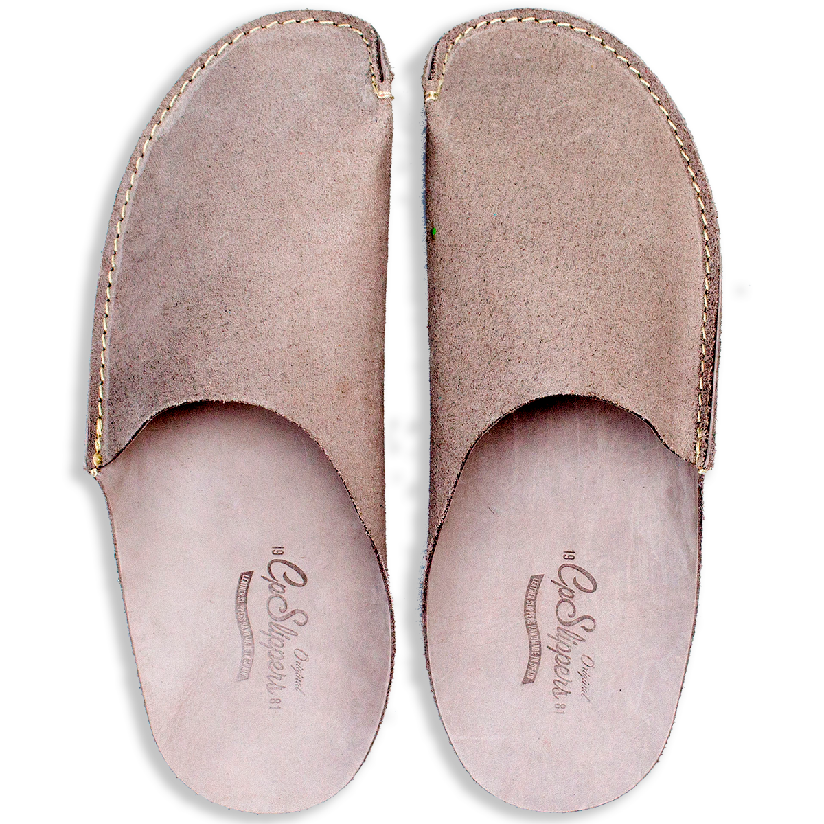 CP Slippers gray leather minimalist home shoes