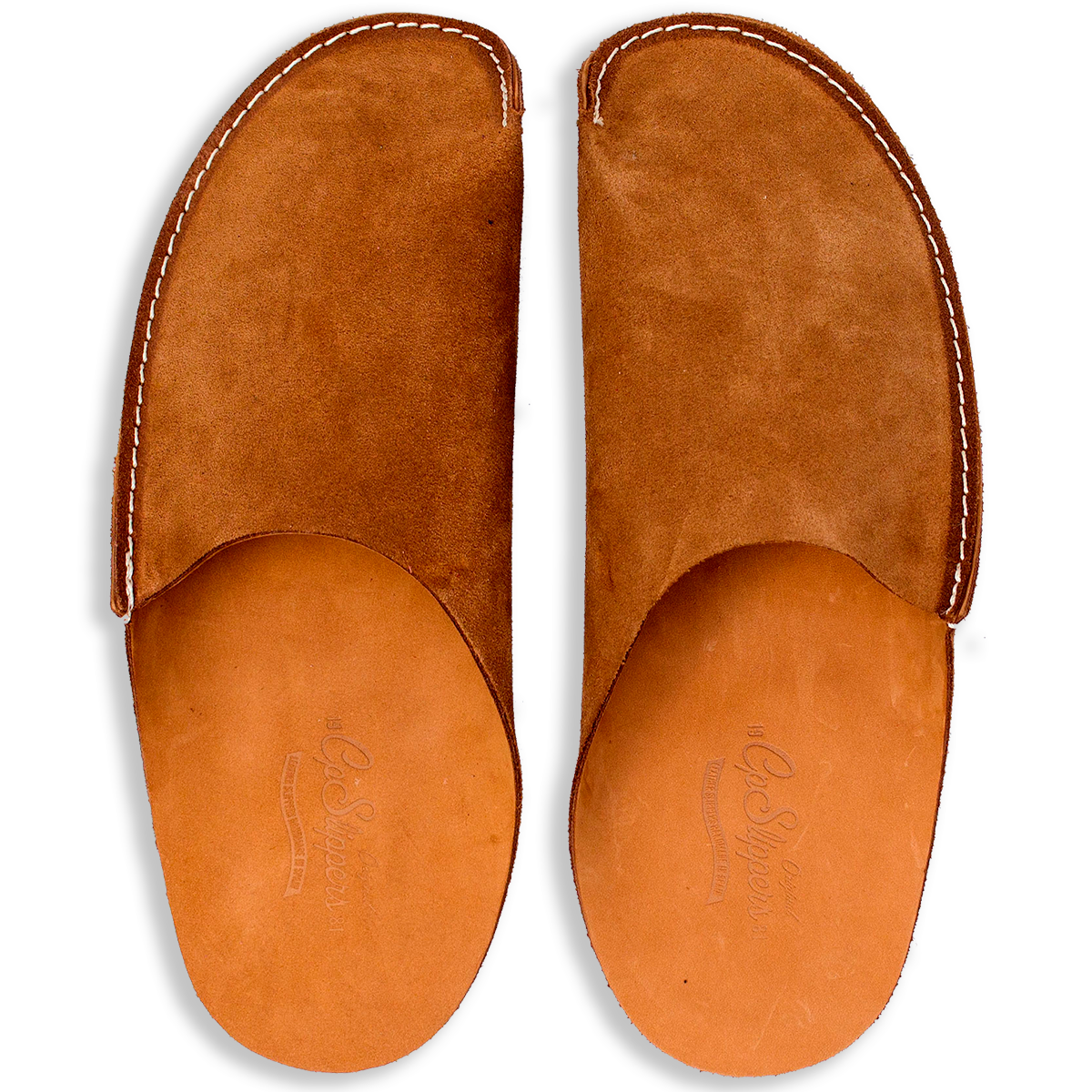 CP Slippers tan leather minimalist home shoes