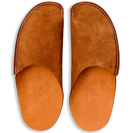 CP Slippers tan leather minimalist home shoes